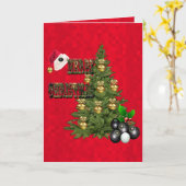 Red Lawn Bowls kerstboomkaart Kaart (Gele Bloem)