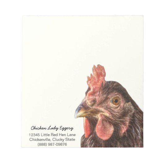 Red Laying Hen Chicken Foto Notitieblok (Voorkant)