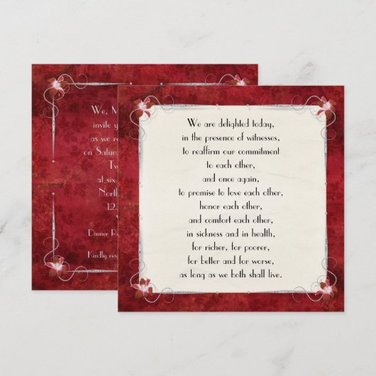 Red Leaf Border Vow Renewal Kaart (Voorkant / Achterkant)