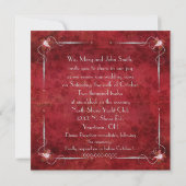 Red Leaf Border Vow Renewal Kaart (Achterkant)