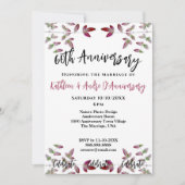 RED LEAF BRANCH FOTO 60TH JUBILEUM INVITATION KAART (Voorkant)