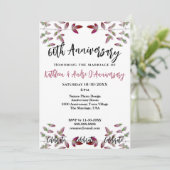 RED LEAF BRANCH FOTO 60TH JUBILEUM INVITATION KAART (Staand voorkant)