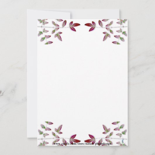 RED LEAF BRANCH FOTO 60TH JUBILEUM INVITATION KAART (Achterkant)