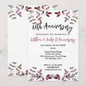 RED LEAF BRANCH FOTO 60TH JUBILEUM INVITATION KAART (Voorkant / Achterkant)