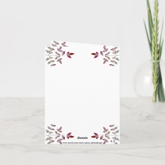 RED LEAF BRANCH FOTO DANK JE KAART (Achterkant)