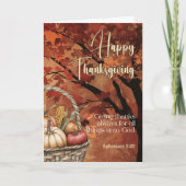 Red Leaf Canopy Efeziërs 5:20 Happy Thanksgiving Kaart (Voorkant)