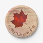 Red Leaf Custom Herfst Party Borden Papieren Bordje (Voorkant)