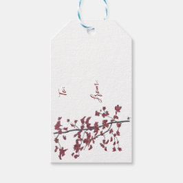 Red Leaf Gift Label Cadeaulabel