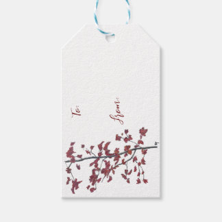 Red Leaf Gift Label Cadeaulabel