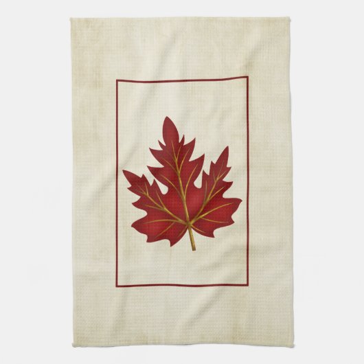 Red Leaf Herfst Season Thape Kitchen Towel Theedoek (Verticaal)