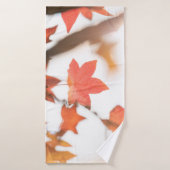Red Leaf Natuur Foto Badhanddoek (Badhanddoek)