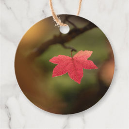Red Leaf Natuur Foto Bedankjes Labels
