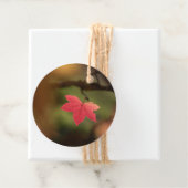 Red Leaf Natuur Foto Bedankjes Labels (In situ)