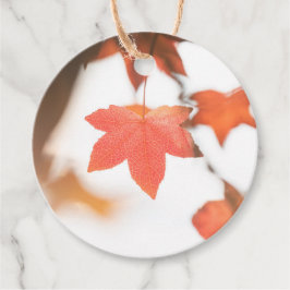 Red Leaf Natuur Foto Bedankjes Labels