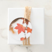 Red Leaf Natuur Foto Bedankjes Labels (In situ)