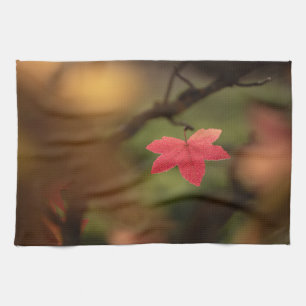 Red Leaf Natuur Foto Theedoek