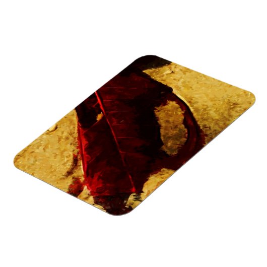 Red Leaf over Abstract persionisme Magneet (Linkerzijde)