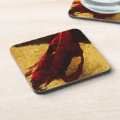 Red Leaf over Abstract persionisme Onderzetter (Linkerzijde)