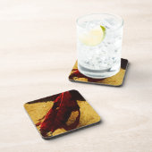 Red Leaf over Abstract persionisme Onderzetter (Rechterzijde)