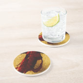 Red Leaf over Abstract persionisme Zandsteen Onderzetter (Zijkant)