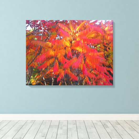 Red Leaf Tree 3 Canvas afdrukken (Insitu (Houten vloer))