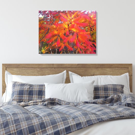 Red Leaf Tree 3 Canvas afdrukken (Insitu (Slaapkamer))