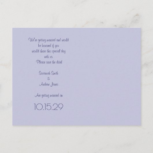 Red Leafed Heart Tree slaat de datum op Aankondigingskaart (Achterkant)