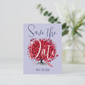 Red Leafed Heart Tree slaat de datum op Aankondigingskaart (Staand voorkant)
