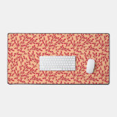  Red Leafy Branches Seamless Pattern Bureaumat (Keyboard & Muis)