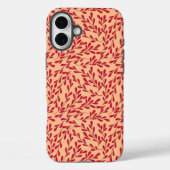 Red Leafy Branches Seamless Pattern Case-Mate iPhone Case (Achterkant)
