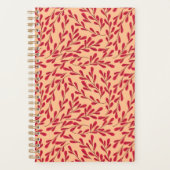  Red Leafy Branches Seamless Pattern Planner (Voorkant)