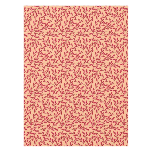  Red Leafy Branches Seamless Pattern Tafelkleed (Voorkant)