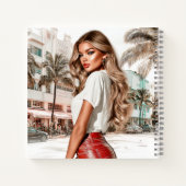 Red Leather Glam Girl Spiral Notebook Notitieboek (Achterkant)