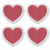 Red Leather Heart Valentijn's Day Custom Cut Sticker (Voorkant)