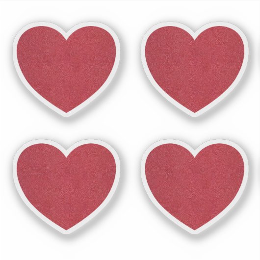 Red Leather Heart Valentijn's Day Custom Cut Sticker (Voorkant)