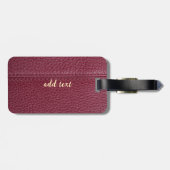 Red Leather Look  File Folder Bagagelabel (Achterkant horizontaal)