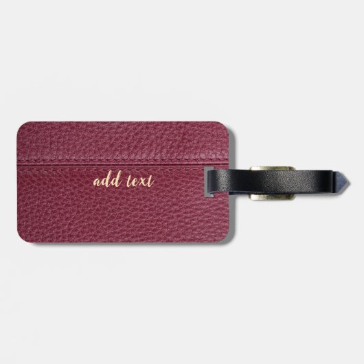 Red Leather Look  File Folder Bagagelabel (Achterkant horizontaal)