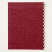 Red Leather Masculine Personalized Elegant Planner (Achterkant)