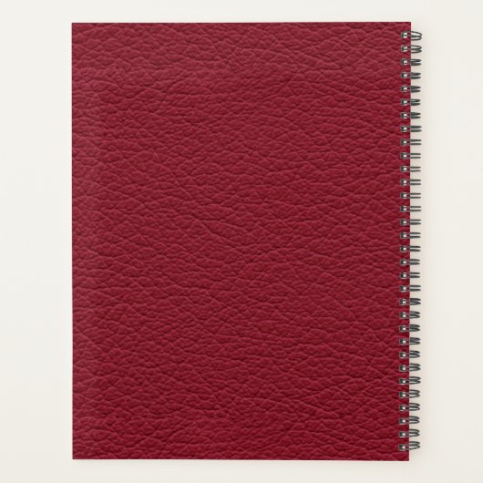 Red Leather Masculine Personalized Elegant Planner (Achterkant)