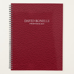 Red Leather Masculine Personalized Elegant Planner