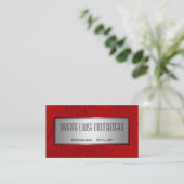Red Leather Professional Designer Visitekaartje (Staand voorkant)