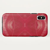 Red Leatherette Case-Mate iPhone Case (Achterkant (horizontaal))