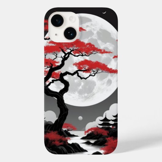 red leaves and full moon Case-Mate iPhone case (Achterkant)