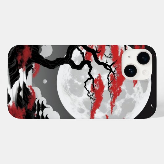 red leaves and full moon Case-Mate iPhone case (Achterkant (horizontaal))