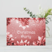 Red Leaves Christmas Party Vakantie uitnodiging (Staand voorkant)