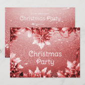 Red Leaves Christmas Party Vakantie uitnodiging (Voorkant / Achterkant)