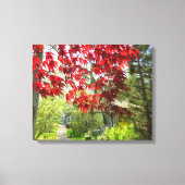 Red Leaves en Walkway - Martha's Vineyard Canvas Afdruk (Voorkant)