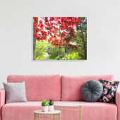 Red Leaves en Walkway - Martha's Vineyard Canvas Afdruk (Insitu (Woonkamer))