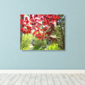 Red Leaves en Walkway - Martha's Vineyard Canvas Afdruk (Insitu (Houten vloer))