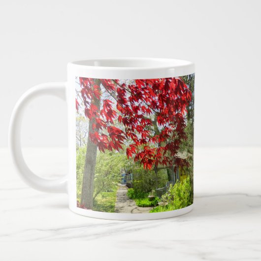 Red Leaves en Walkway - Martha's Vineyard Grote Koffiekop (Links)